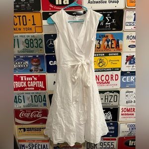 Calvin Klein White Flowy Multi-Layer Tulle Dress